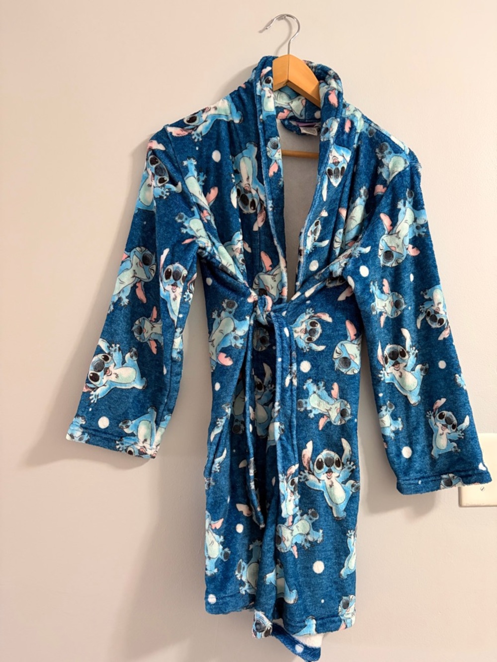 Disney Blue Stitch Kids Plush Robe